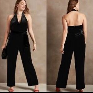 NWT Banana Republic Black Velvet Jumpsuit 2P Whimsigoth Witchy Goth Fairy Grunge